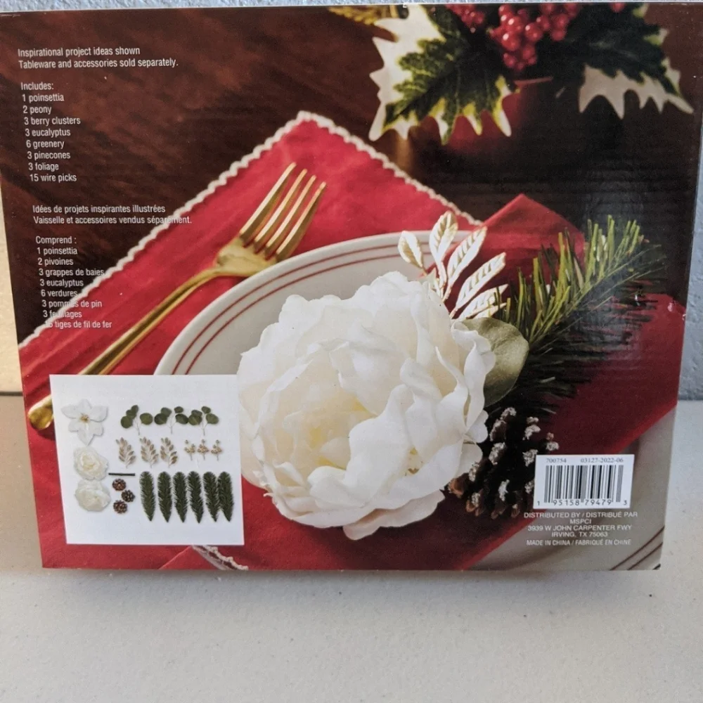 Holiday Christmas Poinsettia Floral Decor Retro Nostalgic Traditional Crafting
